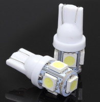 T10 5-SMD White 1W LED Light 12VDC